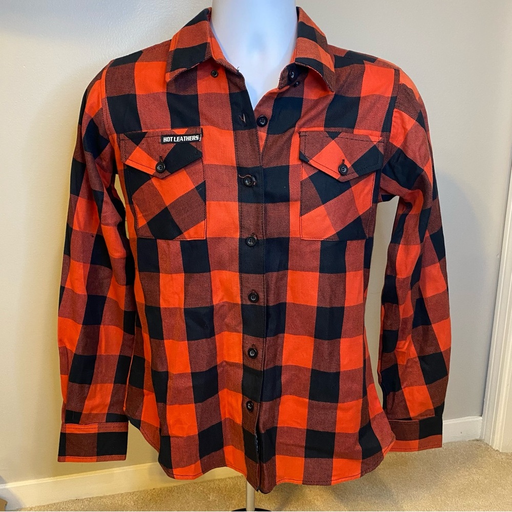 Hot Leathers Women's Red & Black Flannel Long Sleeve Shirt -Medium - FLL3002